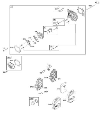 A - Air Cleaner, Cylinder Head, Gasket Set B&S - 08 €¦ 08P502-0013-H1 Stihl