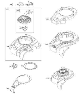 C - Blower Housing, Rewind Starter B&S - 08 €¦ 08P502-0013-H1 Stihl