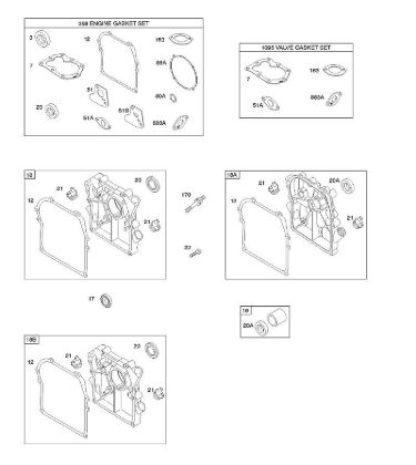 F - Crankcase Cover/Sump, Gasket Set - Engine, Gasket Set - Valve B&S - 09 €¦ 093312-0182-B1 Stihl