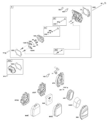 A - Air Cleaner, Cylinder Head B&S - 09 €¦ 093J02-0079-H1 Stihl