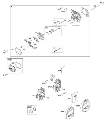 A - Air Cleaner, Cylinder Head, Gasket Set B&S - 09 €¦ 09P602-0009-F1 Stihl