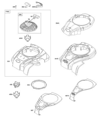 C - Blower Housing, Rewind Starter B&S - 09 €¦ 09P702-0044-F1 Stihl