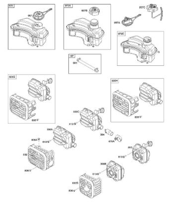 F - Exhaust System, Fuel Supply B&S - 09 €¦ 09P702-0044-F1 Stihl
