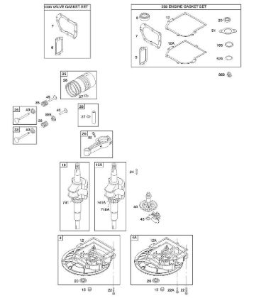 D - Camshaft, Crankcase Cover/Sump, Crankshaft, Gasket Set - Engine, Gasket Set - Valve, Piston/Rings/Connecting Rod B&S - 09 €¦ 09T502-0147-B1 Stihl