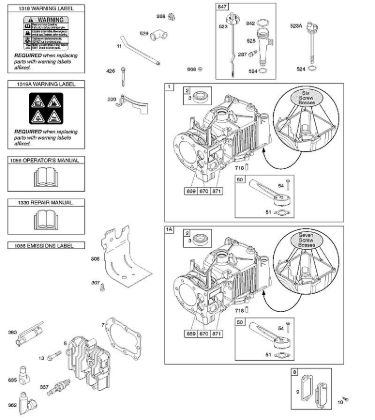 E - Cylinder, Cylinder Head, Lubrication, Operator's Manual, Warning Label B&S - 09 €¦ 09T502-0147-B1 Stihl