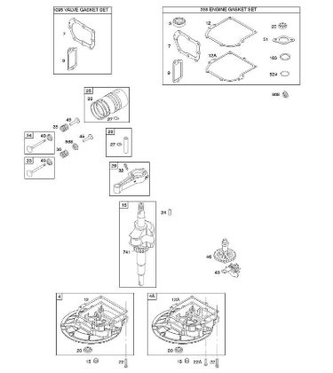 D - Camshaft, Crankcase Cover/Sump, Crankshaft, Gasket Set - Engine, Gasket Set - Valve, Piston/Rings/Connecting Rod B&S - 09 €¦ 09T602-0127-B1 Stihl
