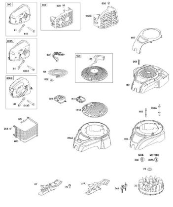 C - Blower Housing, Exhaust System, Flywheel, Rewind Starter B&S - 10 €¦ 100602-0036-H8 Stihl