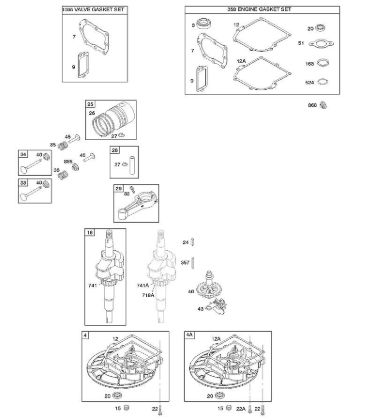 D - Camshaft, Crankcase Cover/Sump, Crankshaft, Gasket Set - Engine, Gasket Set - Valve, Piston/Rings/Connecting Rod B&S - 10 €¦ 10T502-1111-B1 Stihl