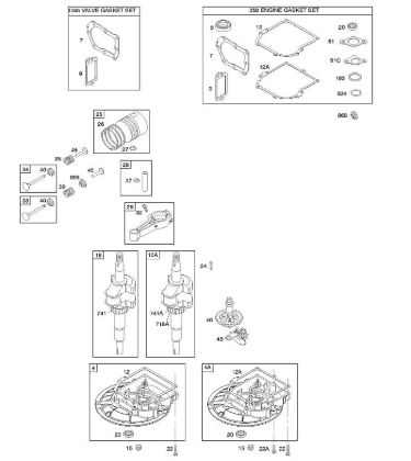 D - Camshaft, Crankcase Cover/Sump, Crankshaft, Gasket Set - Engine, Gasket Set - Valve, Piston/Rings/Connecting Rod B&S - 10 €¦ 10T802-0180-H1 Stihl