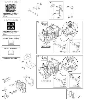 F - Cylinder, Cylinder Head, Lubrication, Operator's Manual, Warning Label B&S - 10 €¦ 10T802-0180-H1 Stihl