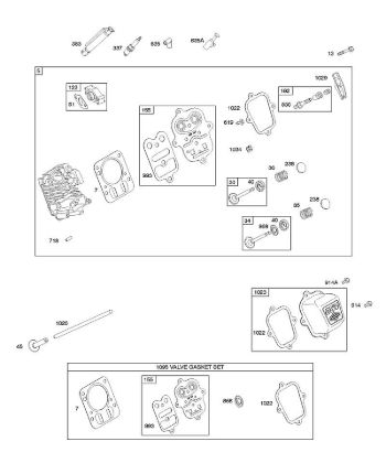 C - Cylinder Head, Valve Gasket Set B&S - 11 €¦ 110412-0153-E1 Stihl