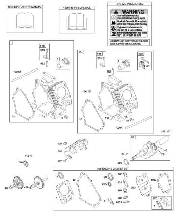 D - Cylinders, Crankshaft, Engine Gasket Set B&S - 11 €¦ 110492-0165-E1 Stihl