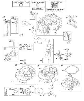 D - Camshaft, Crankshaft, Cylinder, Engine Sump, Lubrication, Piston Group B&S - 12 €¦ 121602-0296-E1 Stihl
