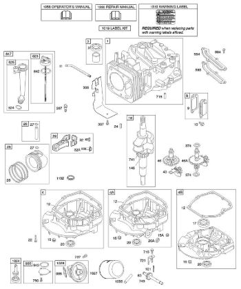 C - Camshaft, Crankshaft, Cylinder, Engine Sump, Lubrication, Piston Group B&S - 12 €¦ 122672-0107-E1 Stihl