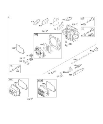 F - Cylinder Head B&S - 12 €¦ 122672-0107-E1 Stihl