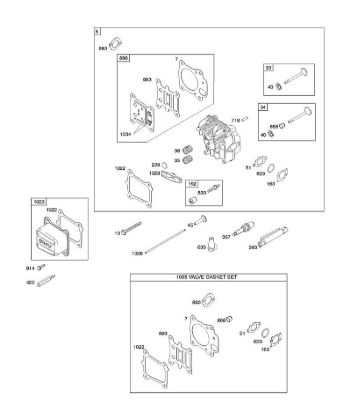 F - Cylinder Head, Gasket Set-Valves, Valves B&S - 12 €¦ 122Q02-0146-B1 Stihl