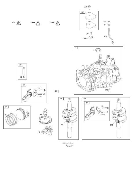 C - Camshaft, Crankshaft, Cylinder, Operator's Manual, Piston/Rings/Connecting Rod, Warning Label B&S - 12 €¦ 122Q02-0169-H1 Stihl