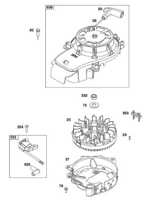 J - FLYWHEEL, IGNITION, AND STARTER GROUP B&S - 12 €¦ 123P02-0067-H1 Stihl
