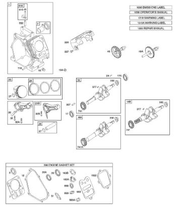 C - Camshaft, Crankshaft, Cylinder, Piston Group B&S - 12 €¦ 126392-1274-B8 Stihl