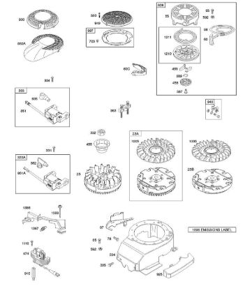 B - Blower Housing, Flywheel, Rewind Starter B&S - 12 €¦ 126T07-6679-H1 Stihl