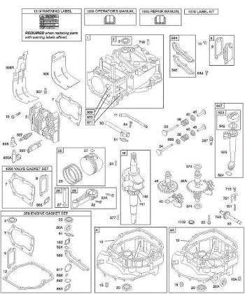 D - Cams, Crankshaft, Cylinder, Engine Sump, Kit/Gaskets, Lubrication, Piston Group, Valves B&S - 12 €¦ 12F807-1310-01 Stihl