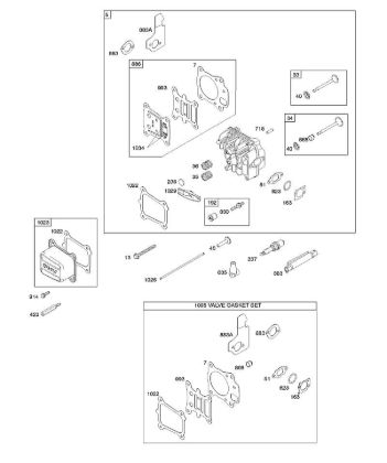G - Cylinder Head, Gasket Set-Valves, Valves B&S - 12 €¦ 12Q902-0154-B1 Stihl