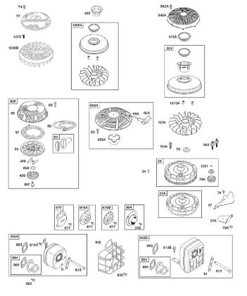 G - Exhaust System, Flywheel, Rewind Starter B&S - 21 €¦ 217802-0110-B1 Stihl