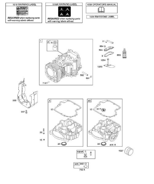 F - Cylinder, Engine Sump, Lubrication, Operator's Manual, Warning Label B&S - 21 €¦ 217802-0210-B1 Stihl