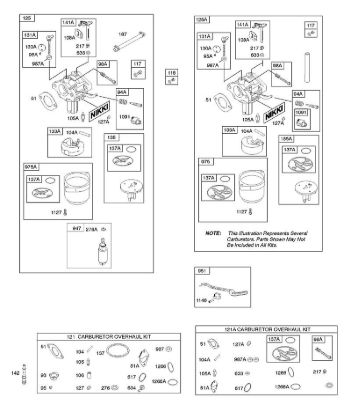 D - Carburetor, Kit Carburetor OverHaul B&S - 21 €¦ 217802-3130-B1 Stihl