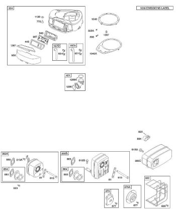 A - Air Cleaner, Blower Housing, Exhaust System B&S - 21 €¦ 21A907-0113-E1 Stihl