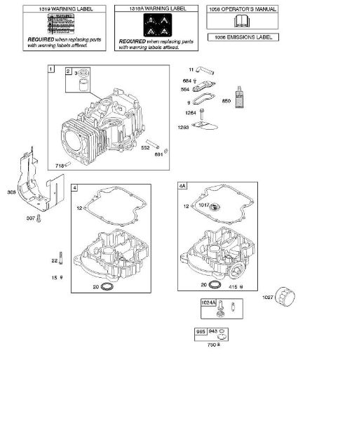 G - Cylinder, Engine Sump, Lubrication, Operator's Manual, Warning Label B&S - 21 €¦ 21B807-0135-B1 Stihl