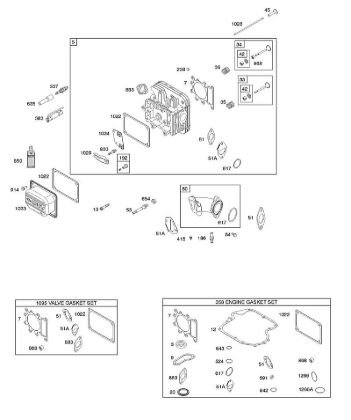 F - Cylinder Head, Gasket Set - Engine, Gasket Set - Valve, Intake Manifold, Valves B&S - 21 €¦ 21B807-0668-H1 Stihl