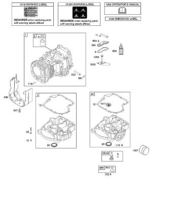 G - Cylinder, Engine Sump, Lubrication, Operator's Manual, Warning Label B&S - 21 €¦ 21B807-0668-H1 Stihl