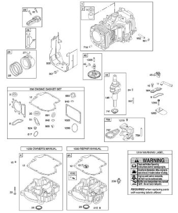 C - Camshaft, Crankshaft, Cylinder, Engine Sump, Gasket Set - Engine, Piston, Rings, Connecting Rod B&S - 28 €¦ 282H07-0111-E1 Stihl