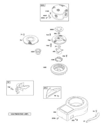 C - Blower Housing, Rotating Screen B&S - 28 €¦ 286707-1143-E2 Stihl
