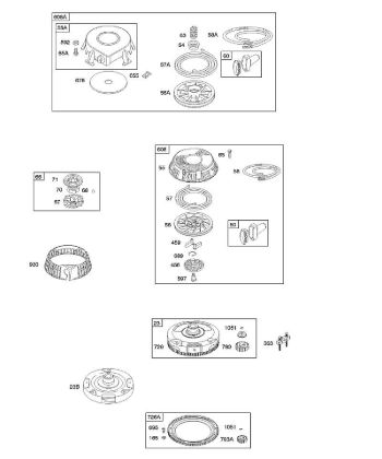H - Rewind Starter, Flywheel B&S - 28 €¦ 286707-1143-E2 Stihl