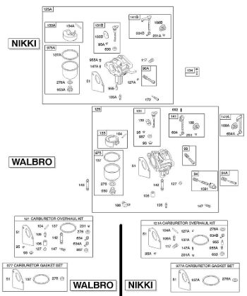D - Carburetor, Kit Carburetor OverHaul B&S - 28 €¦ 286707-1185-E1 Stihl