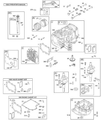 E - Cylinder, Piston/Ring, Crankshaft, Gasket Kits, Sump B&S - 28 €¦ 28B707-1146-E1 Stihl