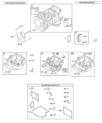 F - Cylinder, Sump, Gasket Set B&S - 31 €¦ 311707-0146-E1 Stihl