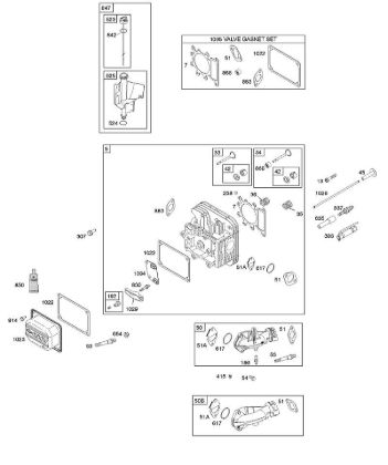 E - Cylinder Head, Gasket Set - Valve, Intake Manifold, Lubrication, Valves B&S - 31 €¦ 31A607-0156-B1 Stihl