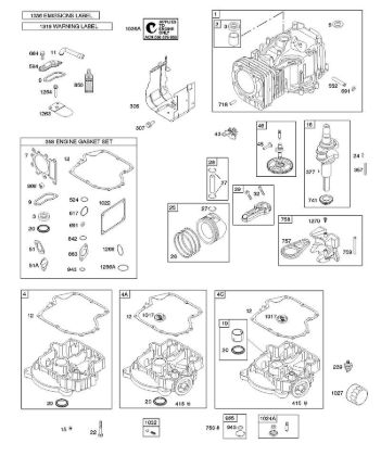 C - Camshaft, Crankshaft, Cylinder, Engine Sump, Gasket Set - Engine, Lubrication, Piston, Rings, Connecting Rod, Warning Label B&S - 31 €¦ 31G777-0120-E1 Stihl