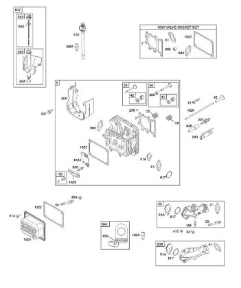 E - Cylinder Head, Gasket Set - Valve, Intake Manifold, Valves B&S - 31 €¦ 31G777-0120-E1 Stihl