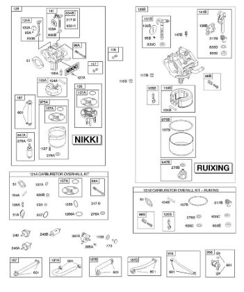 D - Carburetor, Fuel Supply, Kit - Carburetor Overhaul B&S - 31 €¦ 31R507-0008-B1 Stihl