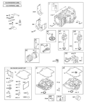 B - CAMSHAFT,CRANKSHAFT & COUNTER BALANCE, CYLINDER, ENGINE SUMP & BREATHER, LUBRICATION, PISTON, RINGS, CONNECTING ROD B&S - 31 €¦ 31R777-0007-B1 Stihl