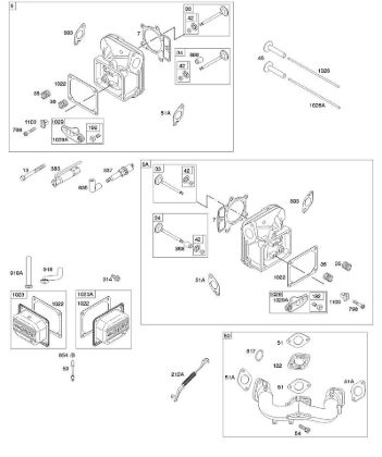 D - Cylinder Head, Rocker Arm Cover, Intake Manifold B&S - 40 €¦ 401577-0124-B1 Stihl