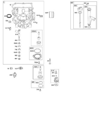 F - Engine Sump, Oil Pump, Dipstick/Tube Assembly B&S - 40 €¦ 401577-5130-B1 Stihl