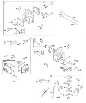 D - Cylinder Head, Rocker Arm Cover, Intake Manifold B&S - 40 €¦ 405577-0112-E1 Stihl