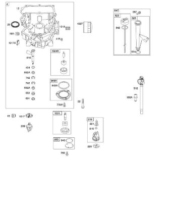 F - Engine Sump, Oil Pump, Dipstick/Tube Assembly B&S - 40 €¦ 405577-0112-E1 Stihl