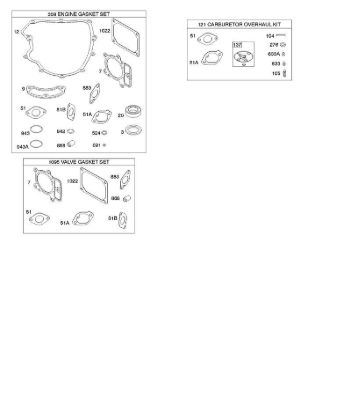 G - Engine/Valve Gasket Set, Carburetor Overhaul Kit B&S - 40 €¦ 405577-0112-E1 Stihl
