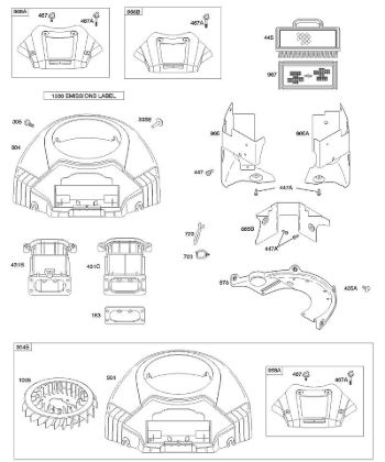 A - Air Cleaner, Blower Housing B&S - 40 €¦ 405777-0113-E1 Stihl